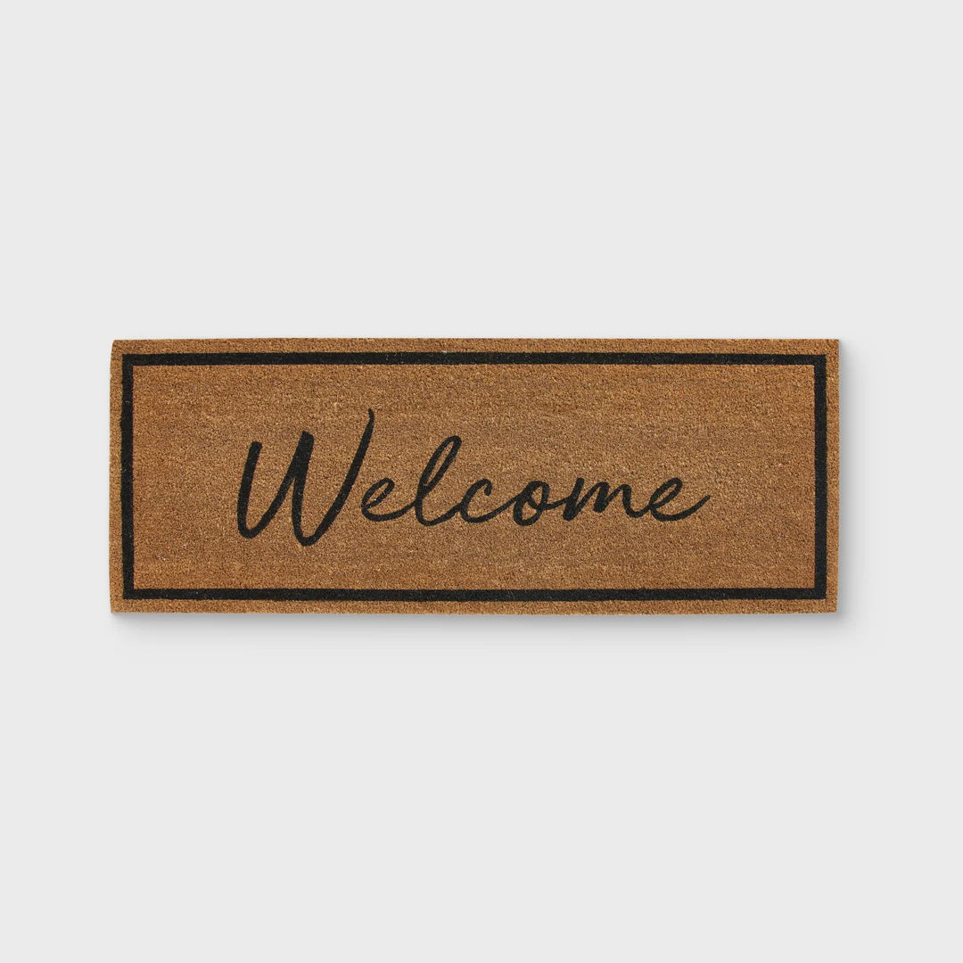 Welcome Black French Doormat
