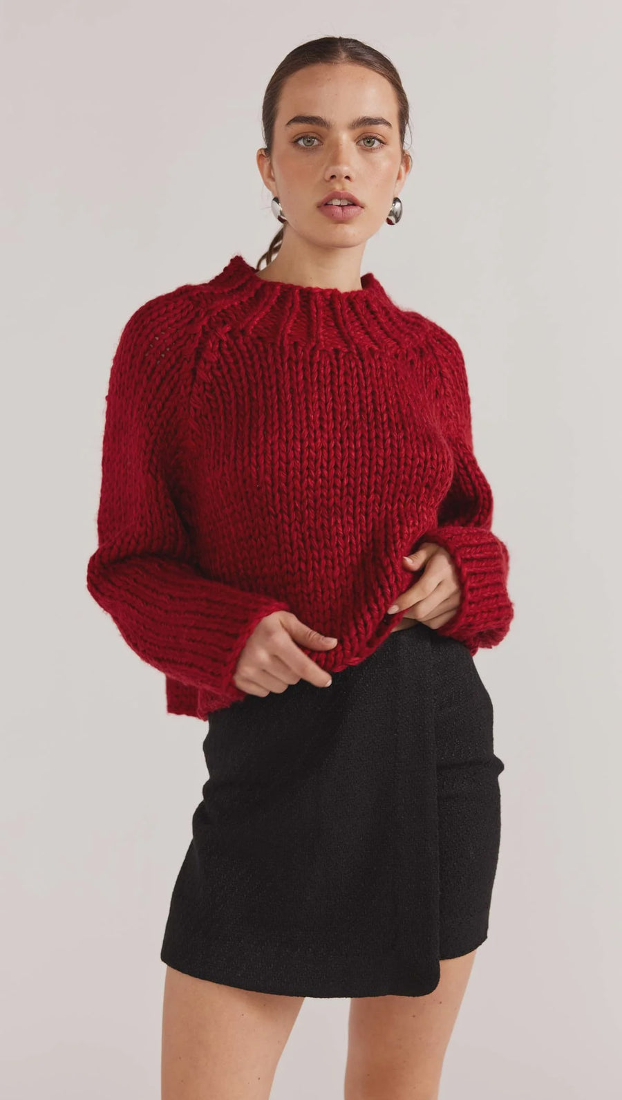 Loft Chunky Jumper in Red