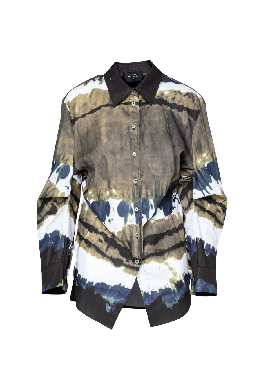 Stretch Cotton Cocoon Oversized Shirt Frias Tie Dye