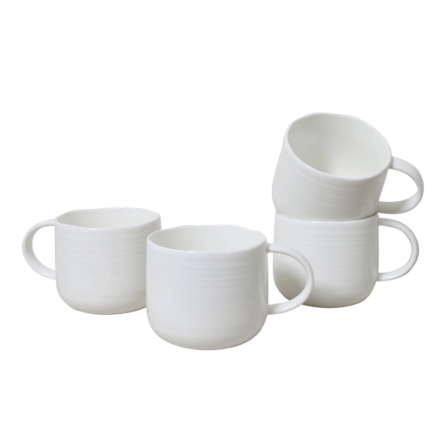 At Home Mugs White set of 4