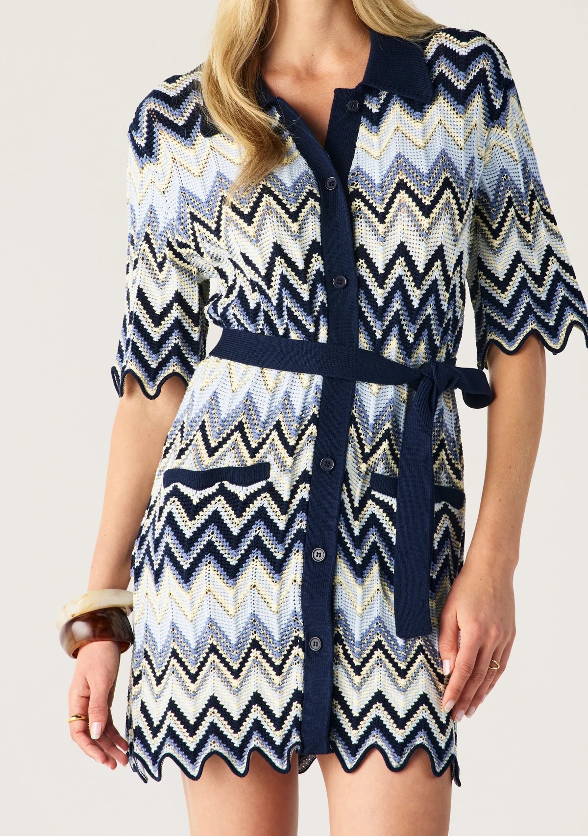 Pulse Knit Shirt Dress