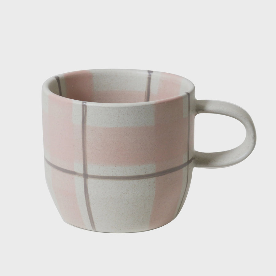 Blush & Grey Check Mug / Cat's Pyjamas