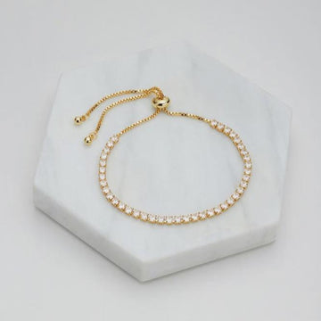 Nikki Tennis Bracelet Gold