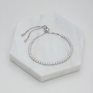 Nikki Tennis Bracelet Silver