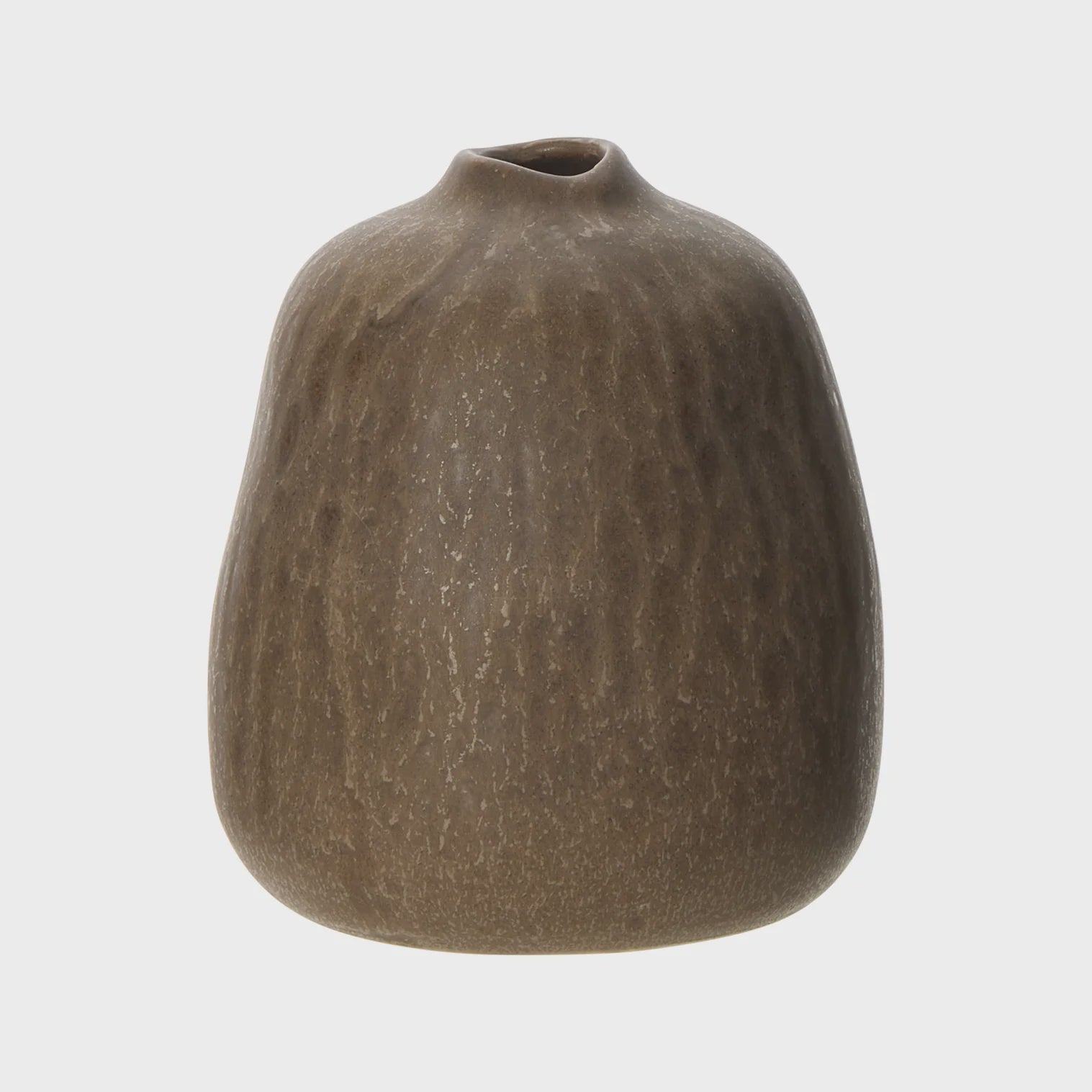 Linden Pebble Vase Reactive Deep Brown