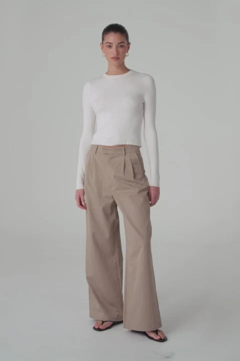 Lina Tailored Pant - Taupe