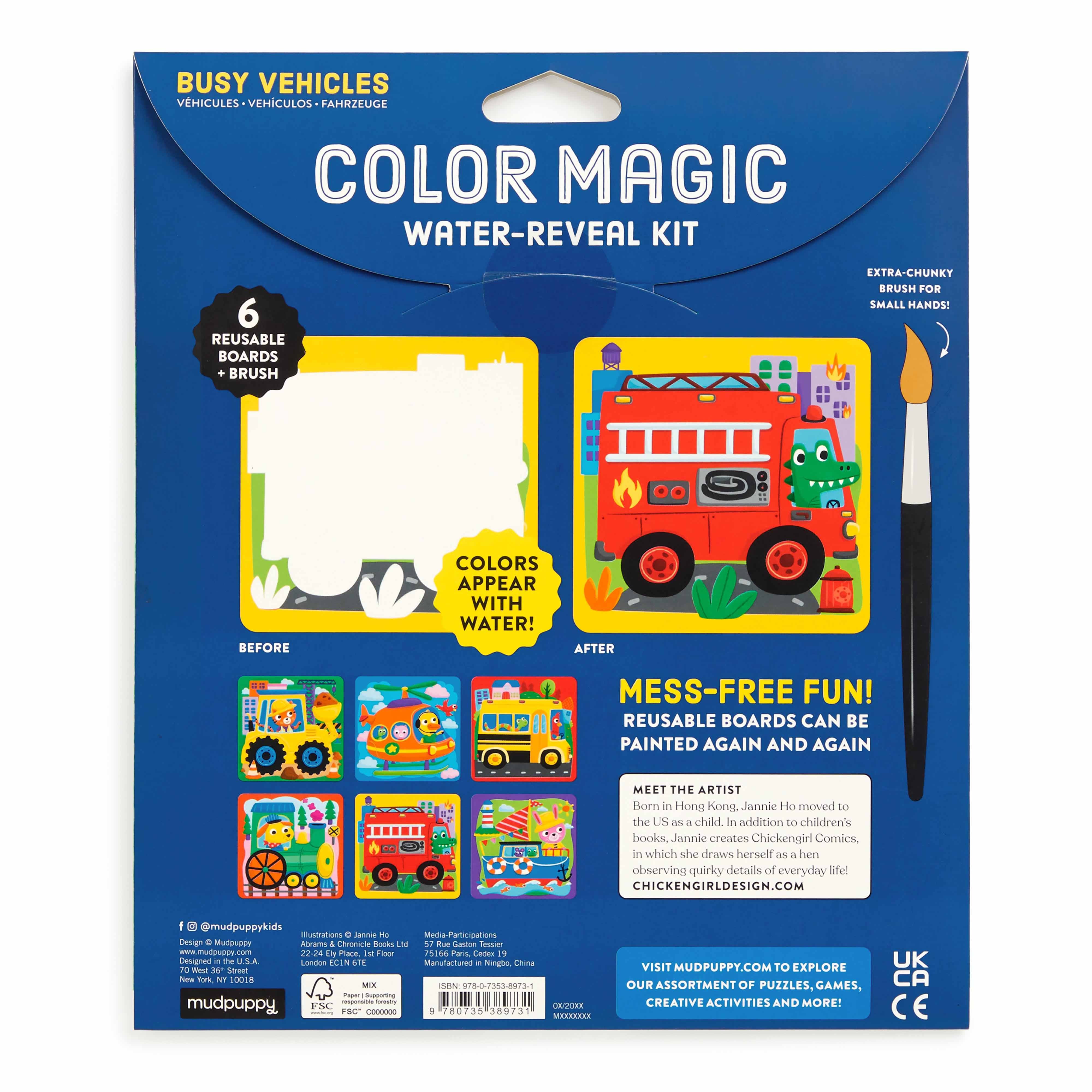 Busy Vehicles Colour Magic Water Reveal Kit