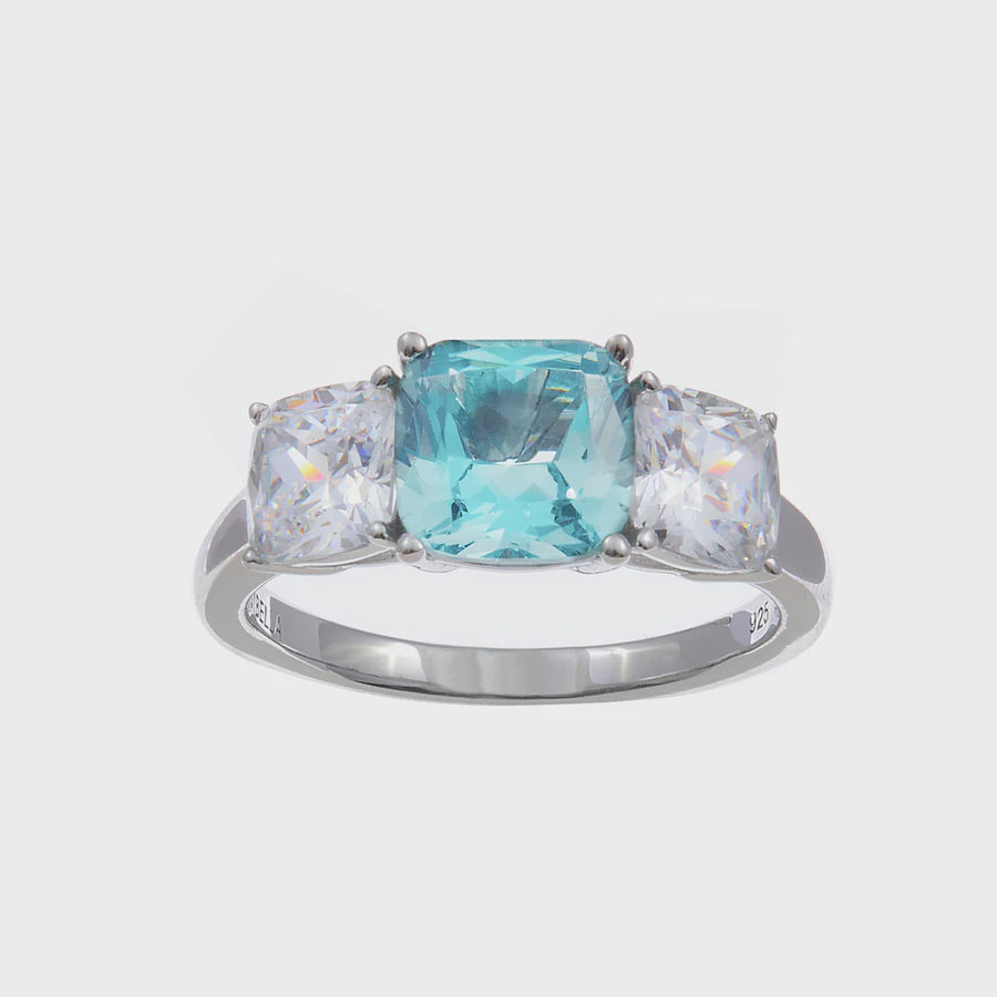 Adeline Rhodium & Blue Ring