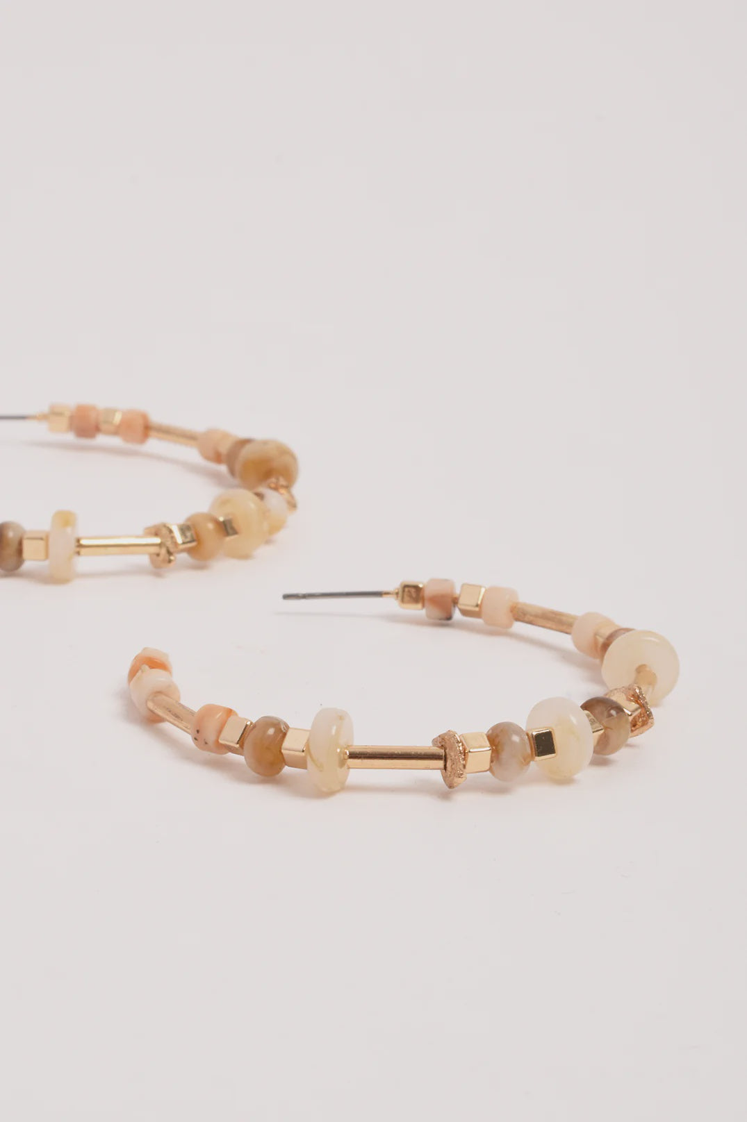 Natural Bead Hoops