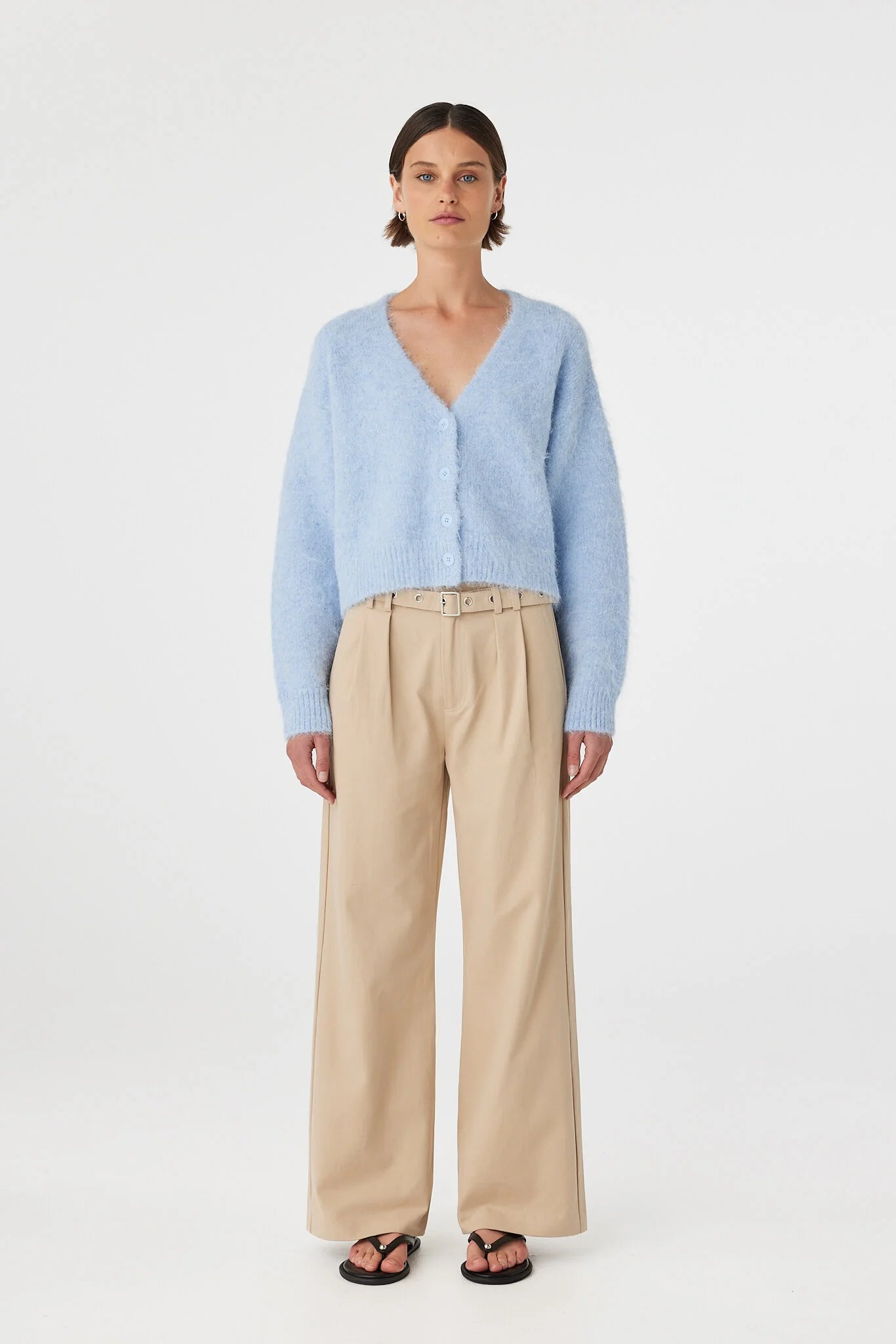 Liora Fluffy Cardigan Sky