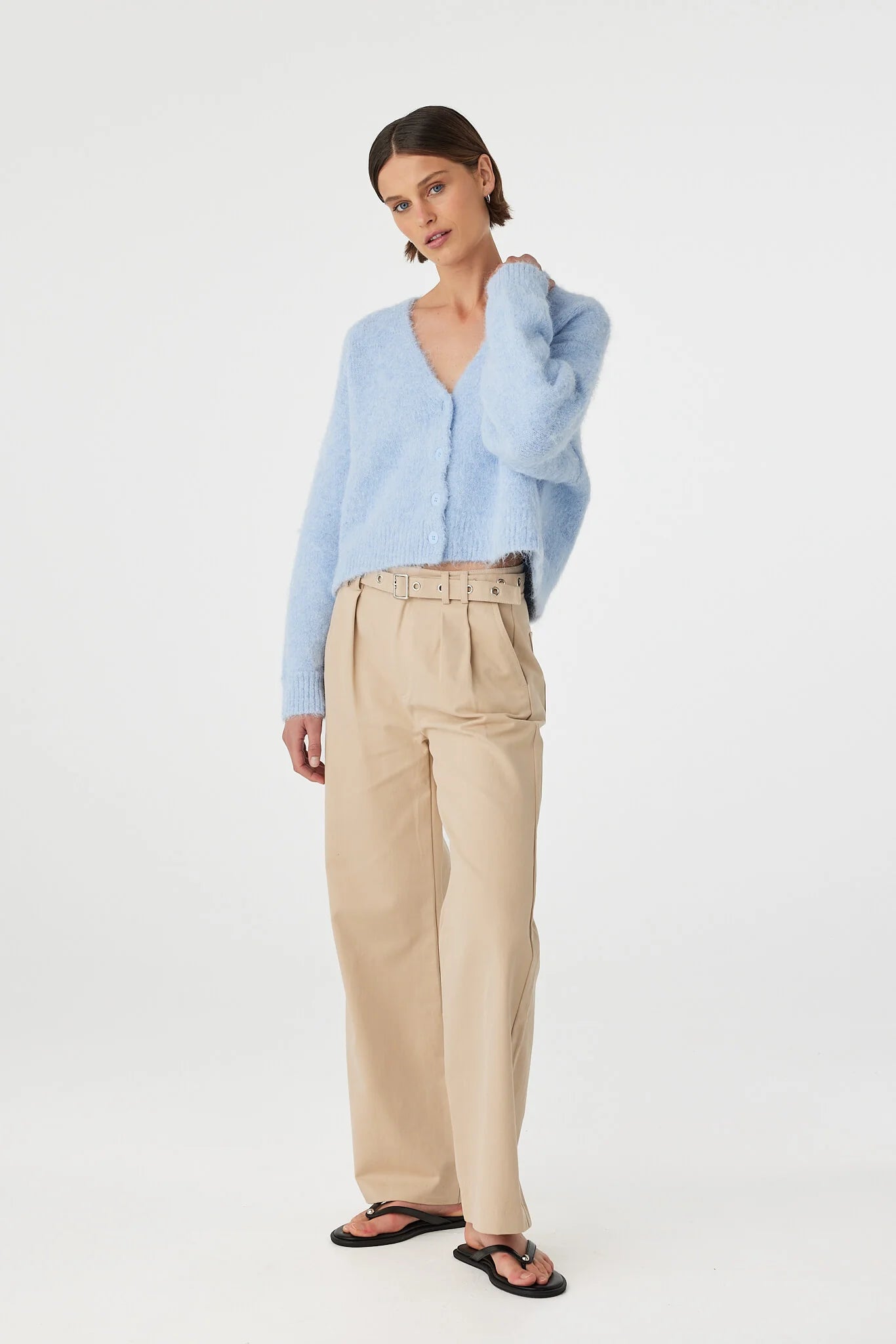 Liora Fluffy Cardigan Sky