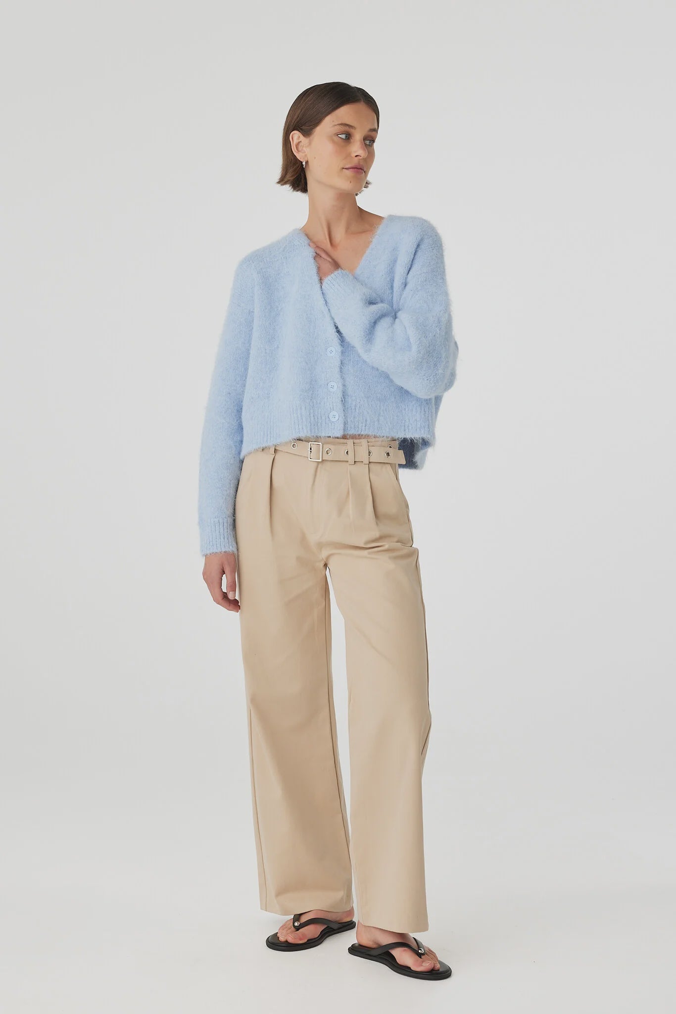 Liora Fluffy Cardigan Sky