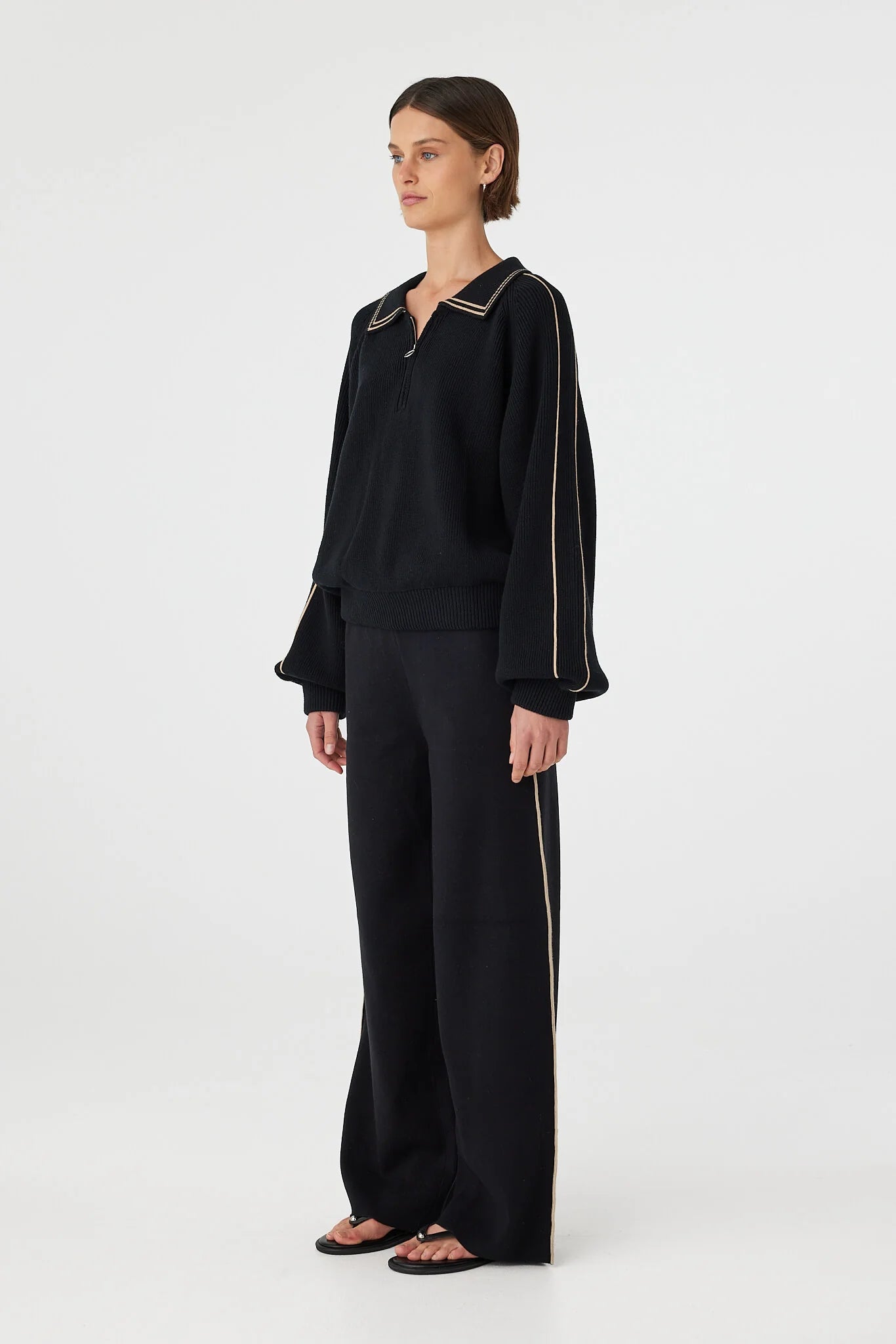 Milan Track Pant Black Taupe