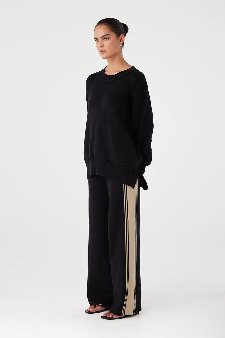 Emery Pant - Black & Taupe