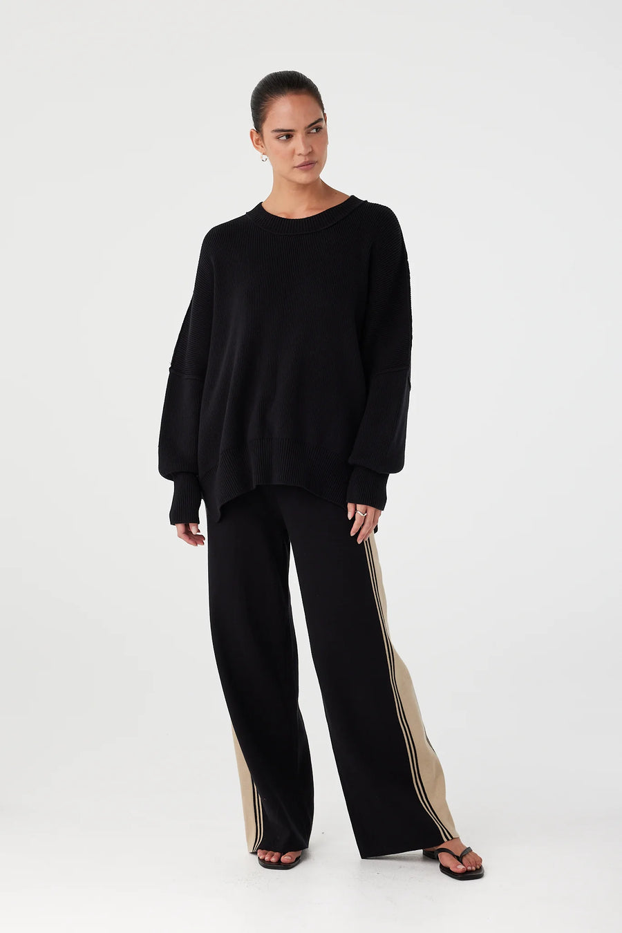 Emery Pant - Black & Taupe
