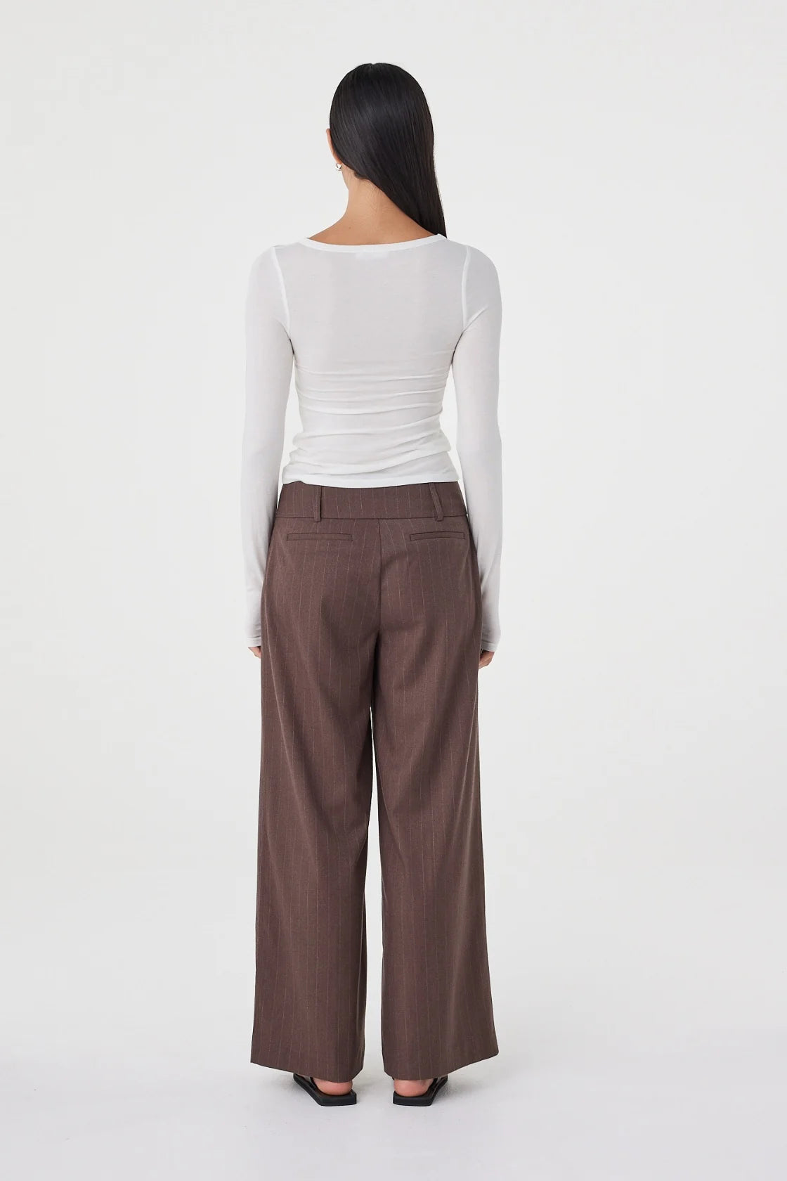 Manon Pant Espresso Pinstripe