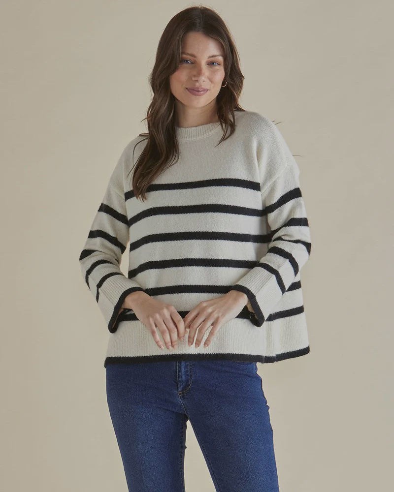 Edith Knit Jumper Cream/Black Stripe