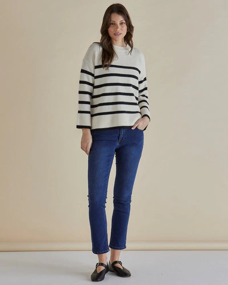 Edith Knit Jumper Cream/Black Stripe