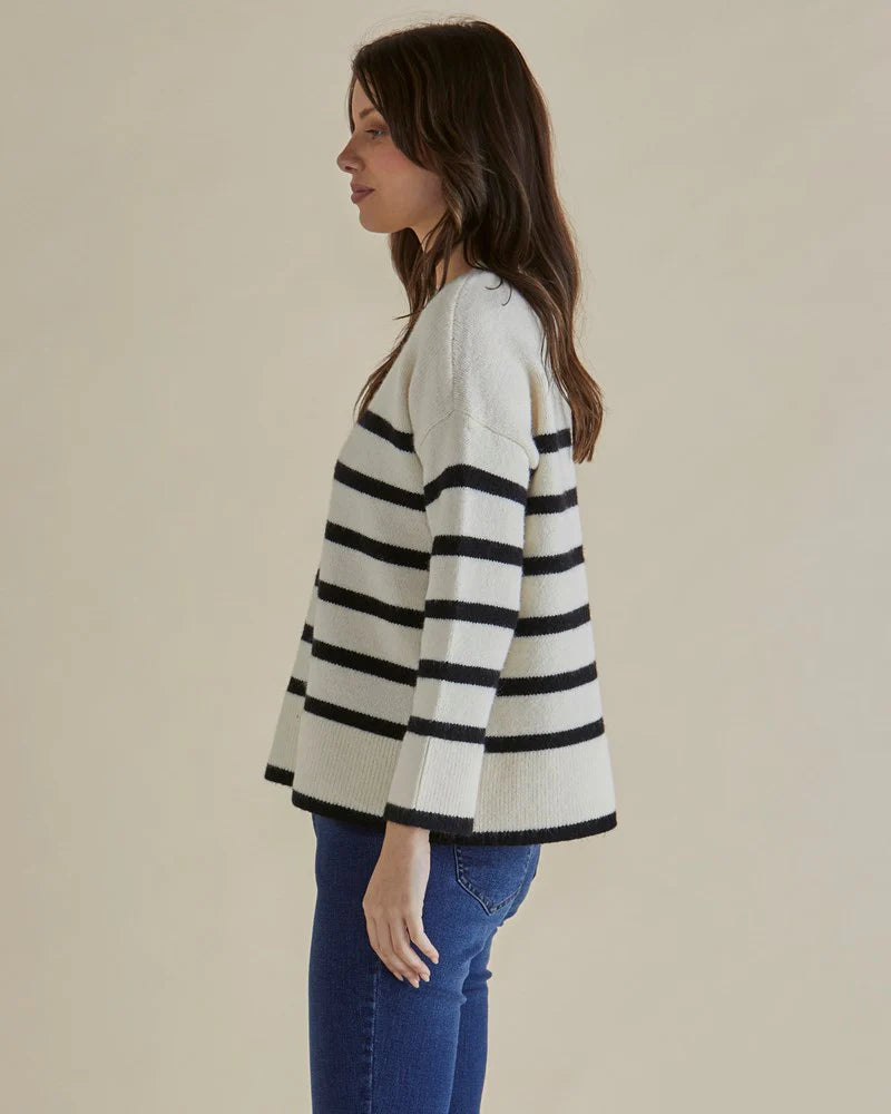 Edith Knit Jumper Cream/Black Stripe