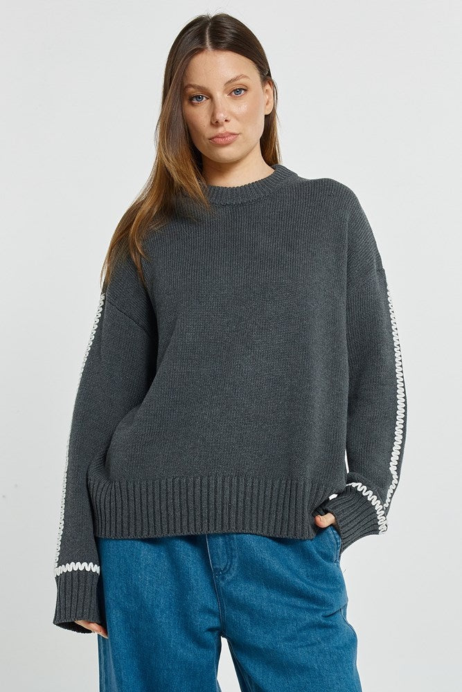 Contrast Stitch Sweater