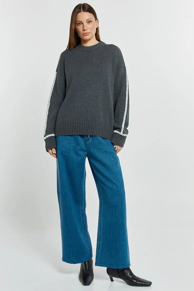 Contrast Stitch Sweater
