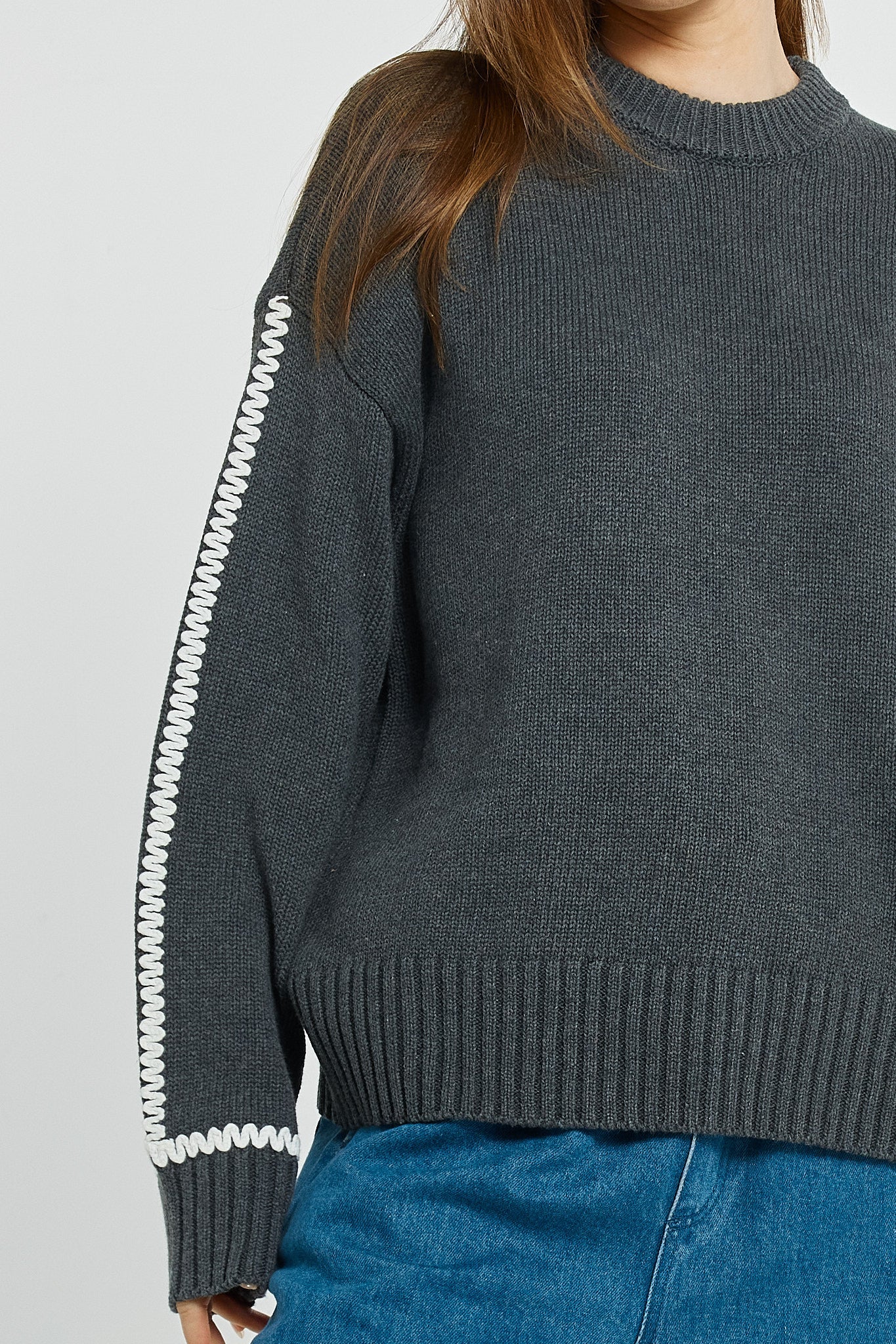 Contrast Stitch Sweater