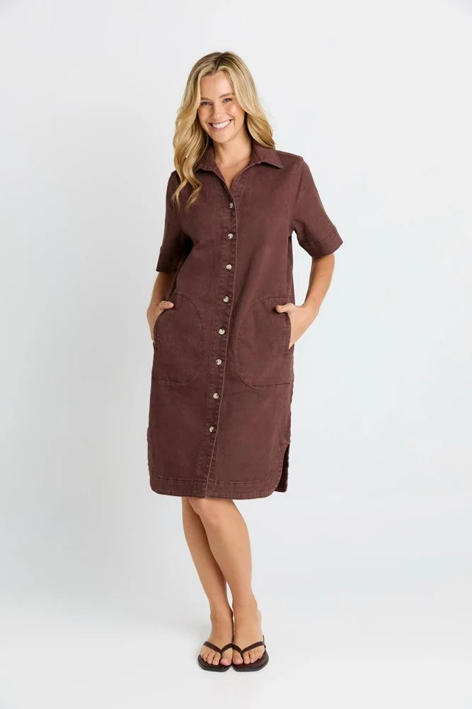 Dawson Denim Dress  Chocolate