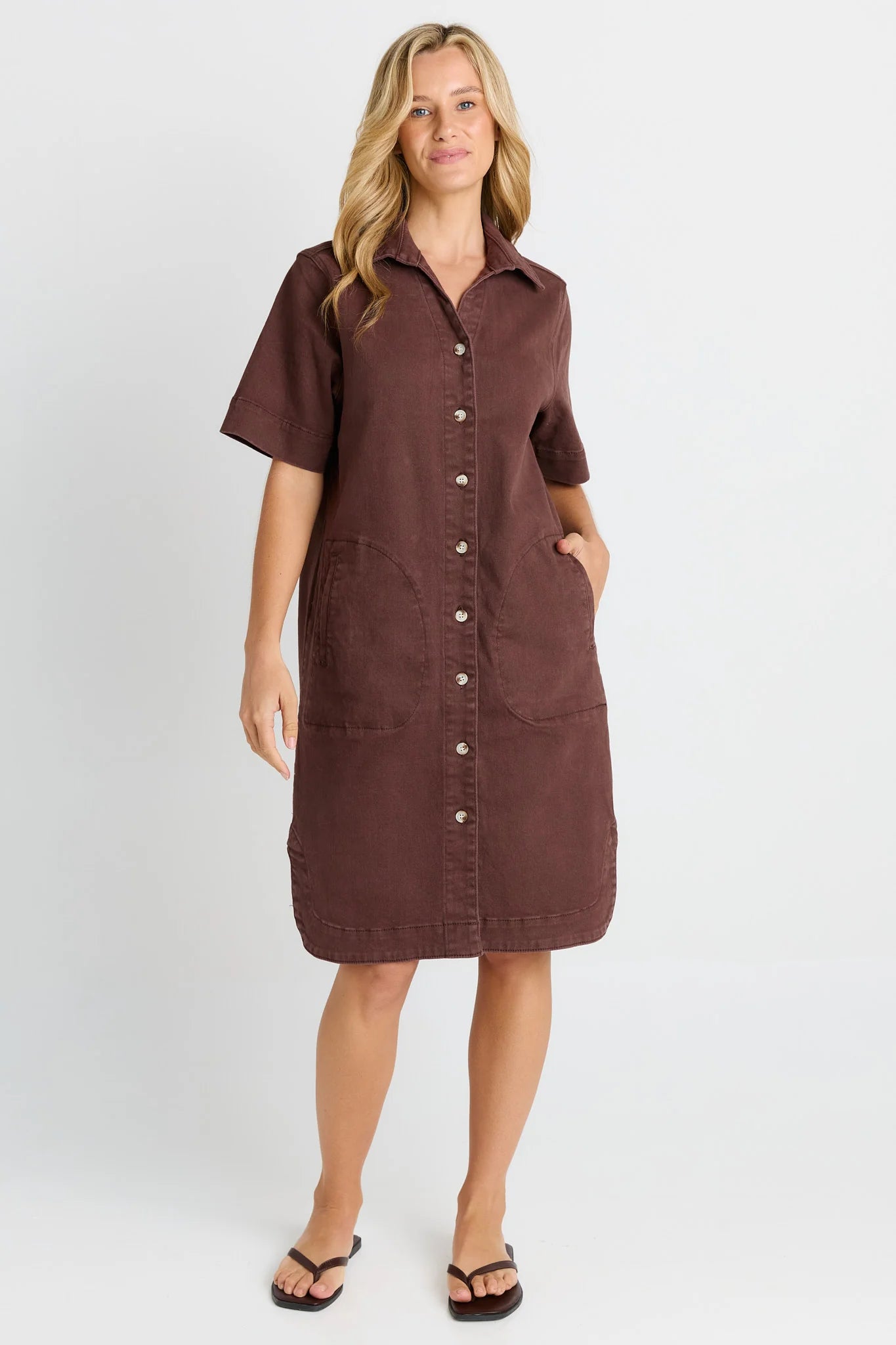 Dawson Denim Dress  Chocolate