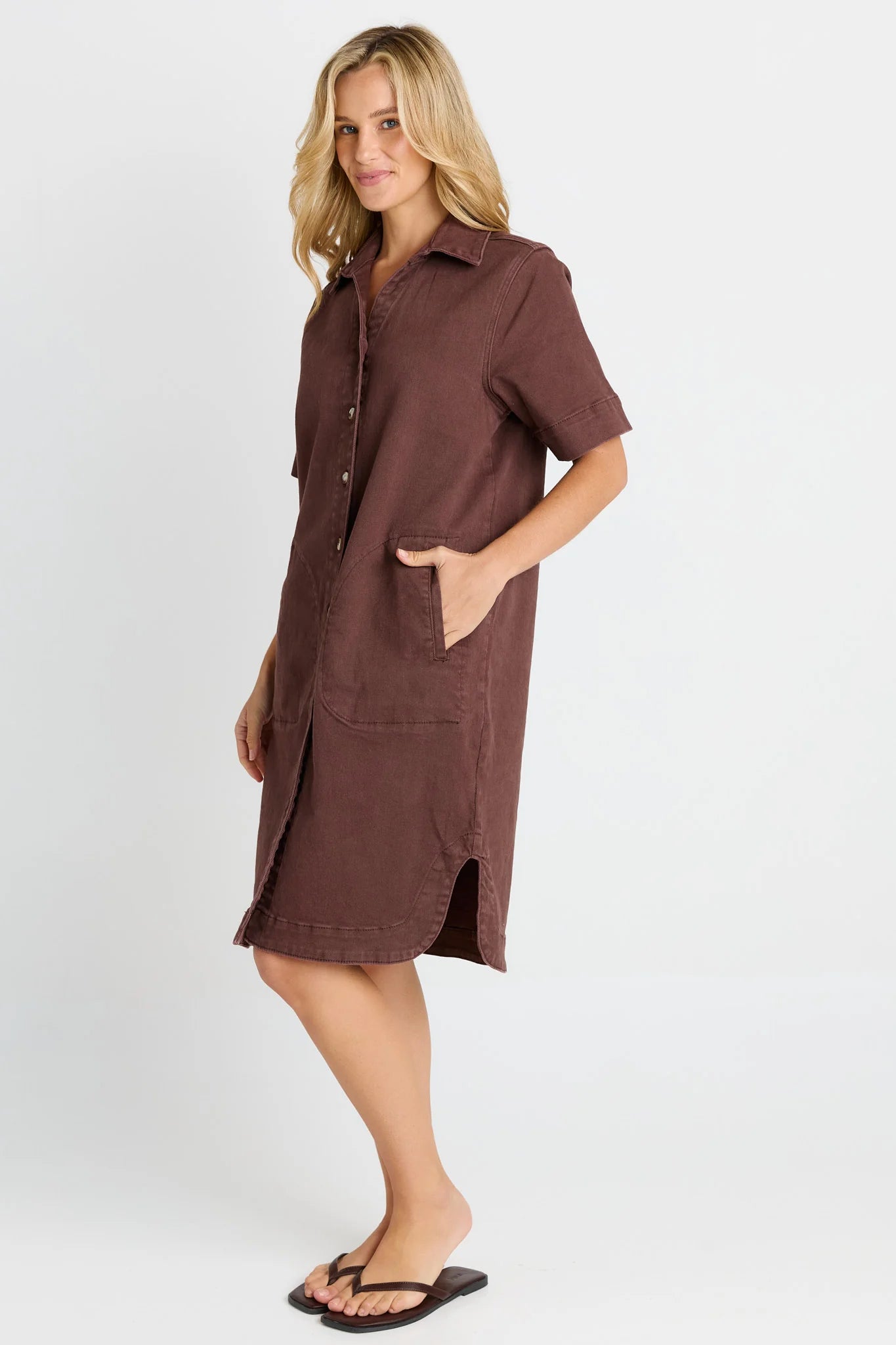 Dawson Denim Dress  Chocolate