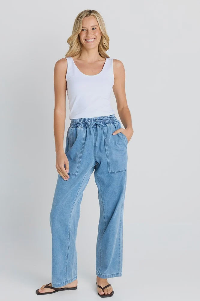 Quinn Cotton Jogger Blue