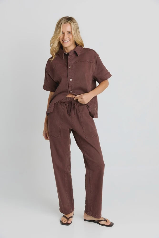 Quinn Cotton Jogger Chocolate Brown