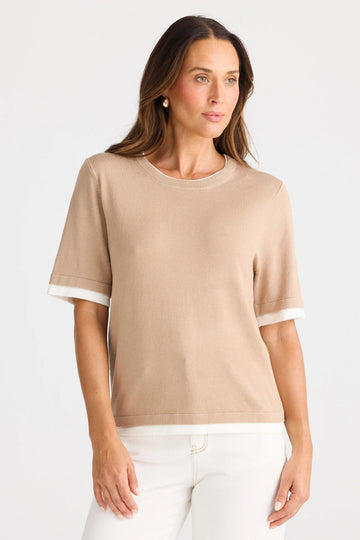 Billie Knit Top - Pebble