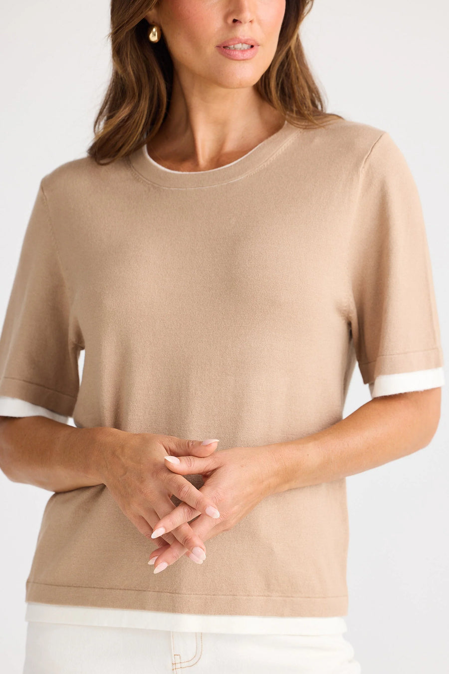 Billie Knit Top - Pebble