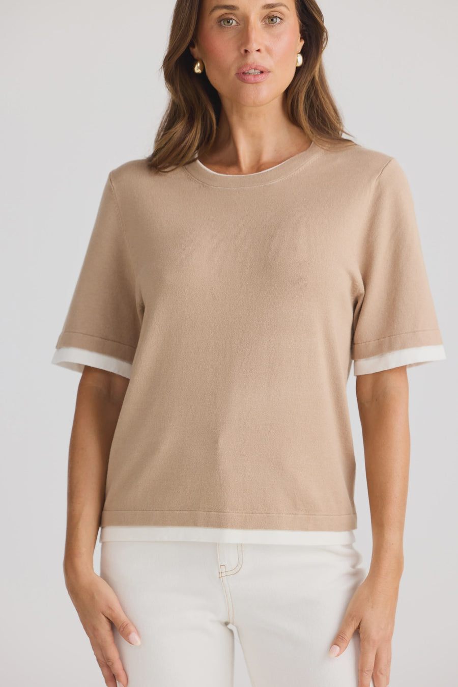 Billie Knit Top - Pebble