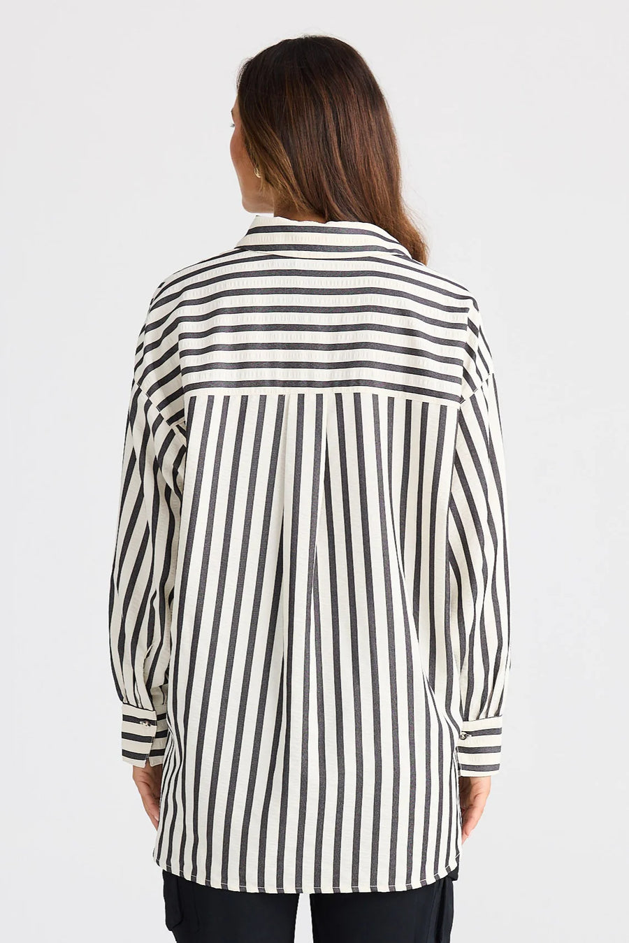 Ezra Shirt Black & White Stripe