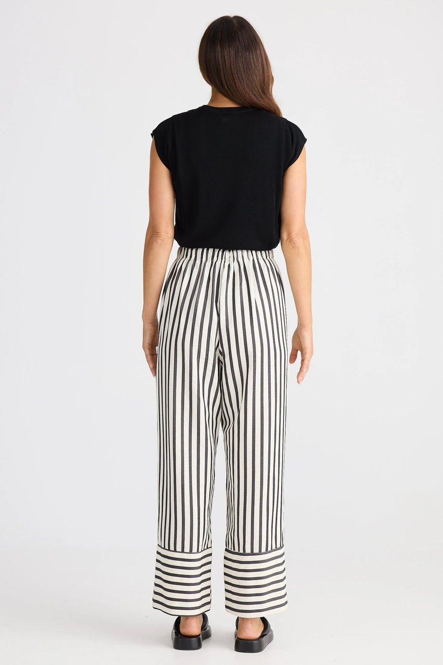 Portia Pants Black & White Stripe