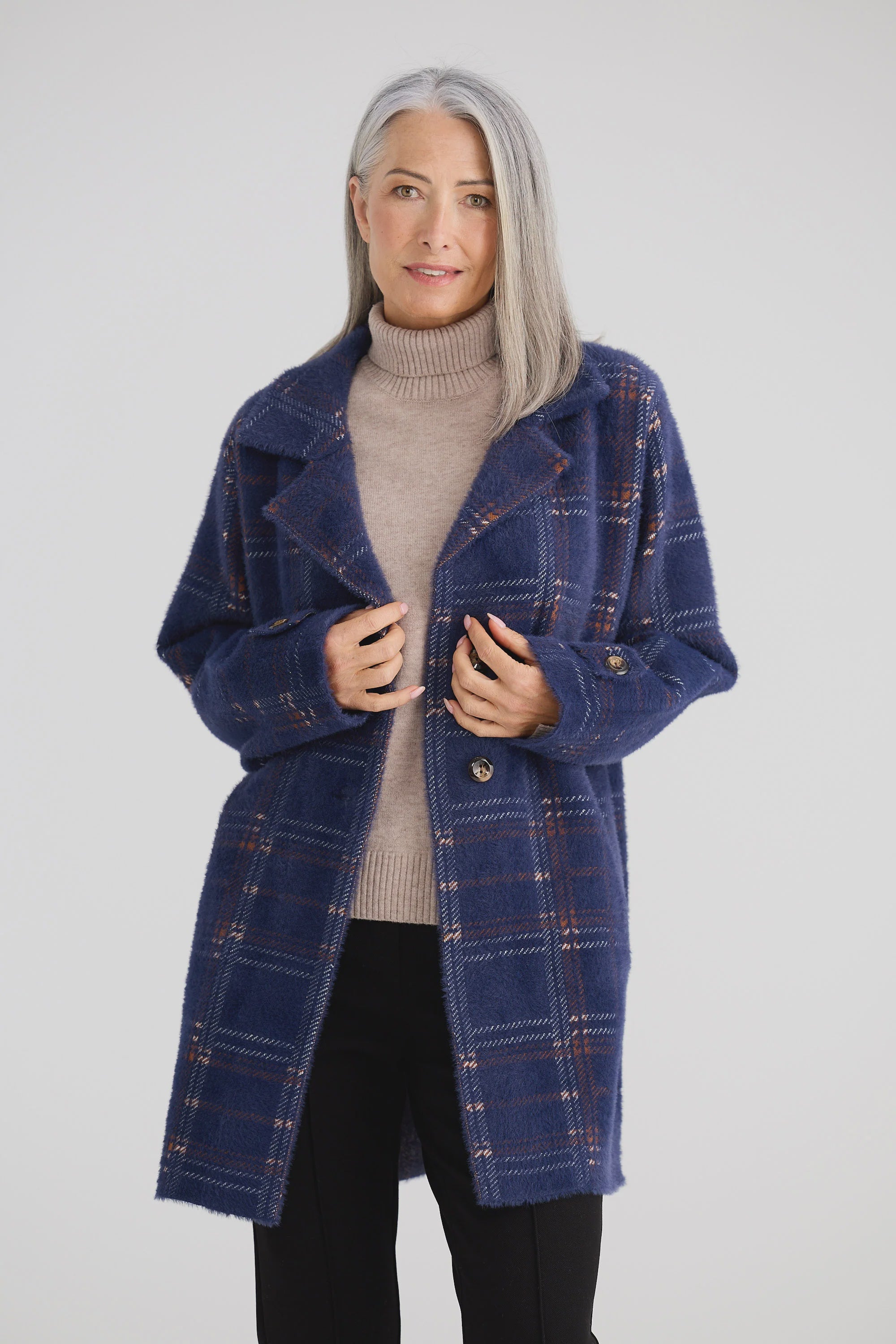 Marshall Knit Jacket Navy Check