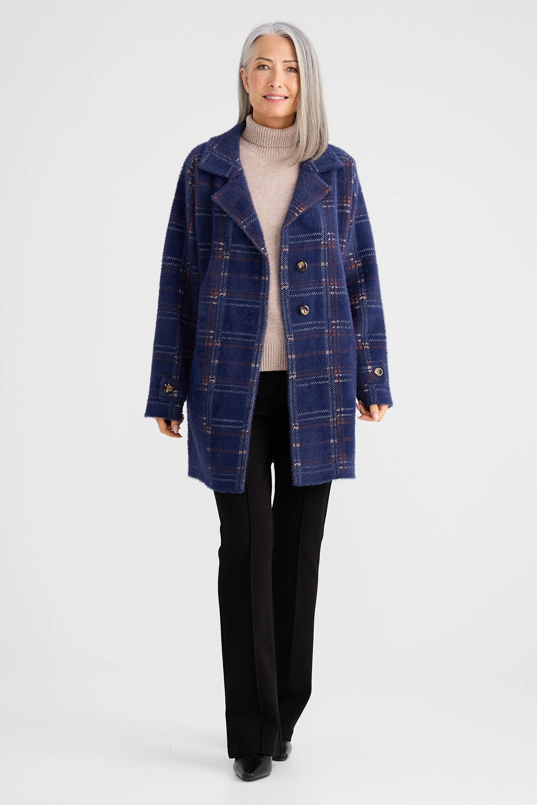 Marshall Knit Jacket Navy Check