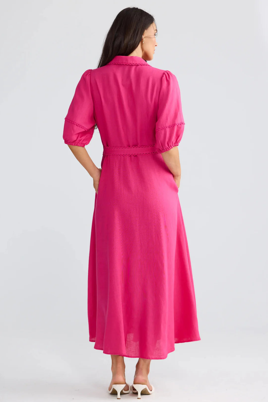 Brynn Midi Dress Fuschia