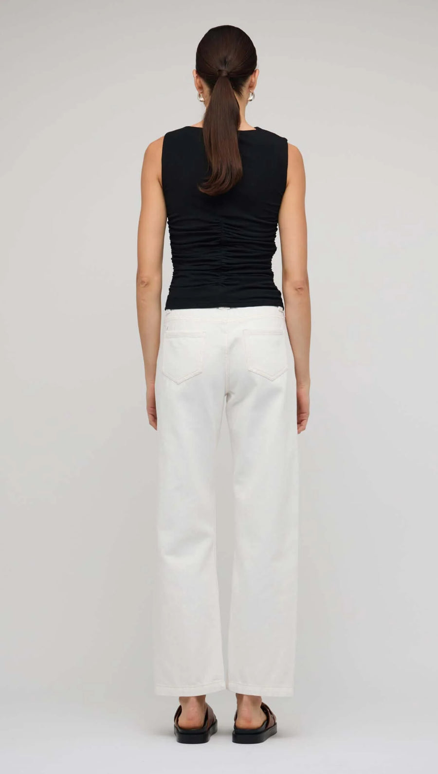 Mira Black Cut Out Ruched Top