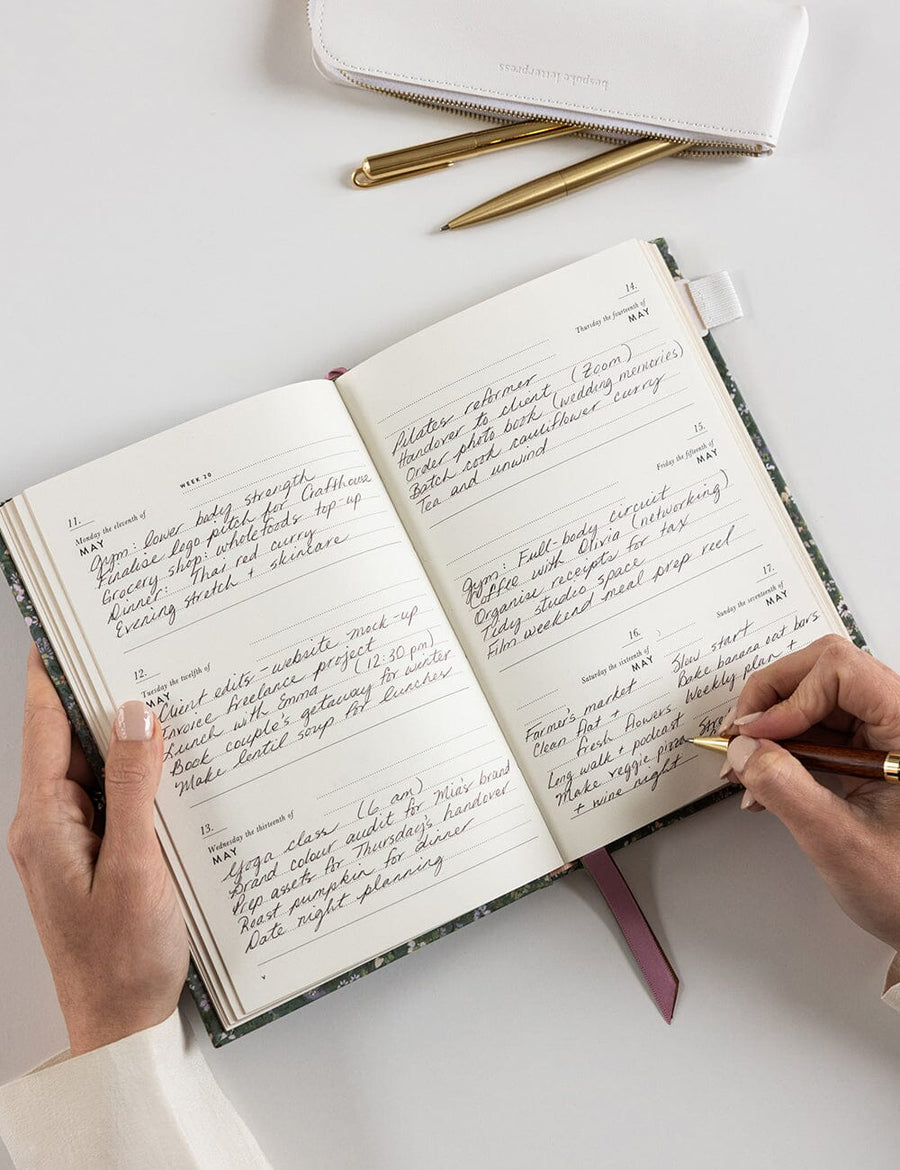 2026 Petite Linen Bound Planner - Summer Perennials
