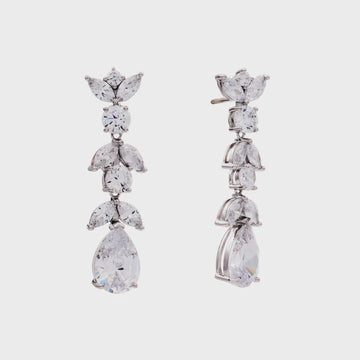 Aurelia Rhodium CZ Chandelier Earrings