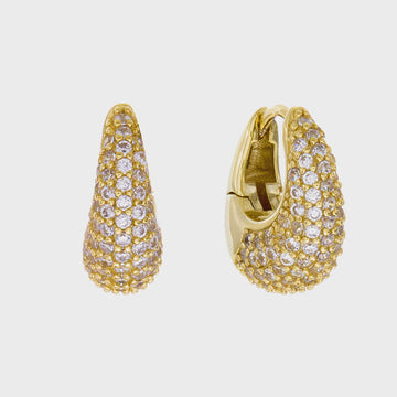 Dua Gold CZ Teardrop Earrings