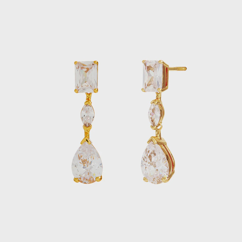 Aurora Gold CZ Chandelier Drop Earrings