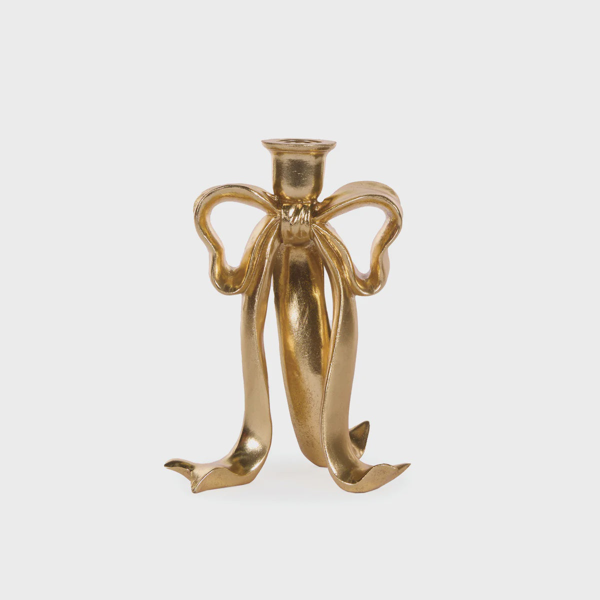 Gilded Bow Candle Holder 23cm