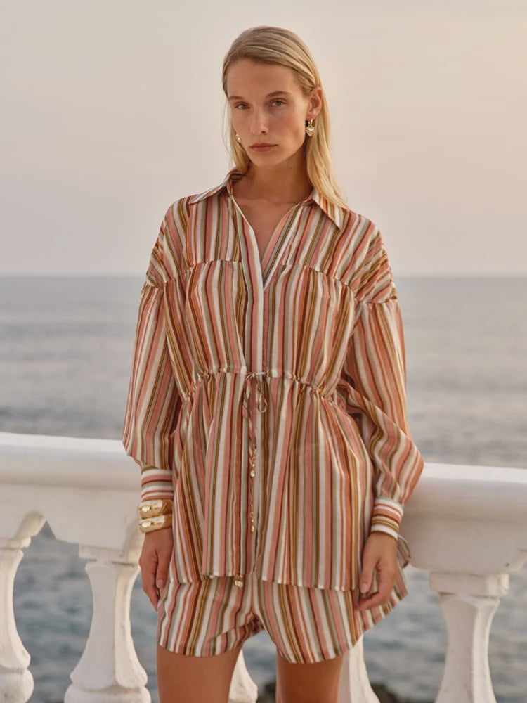 Lucette Shirt - Sandbar Stripe