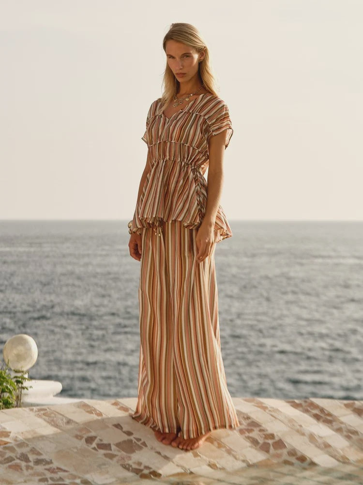 Elysia Pant - Sandbar Stripe
