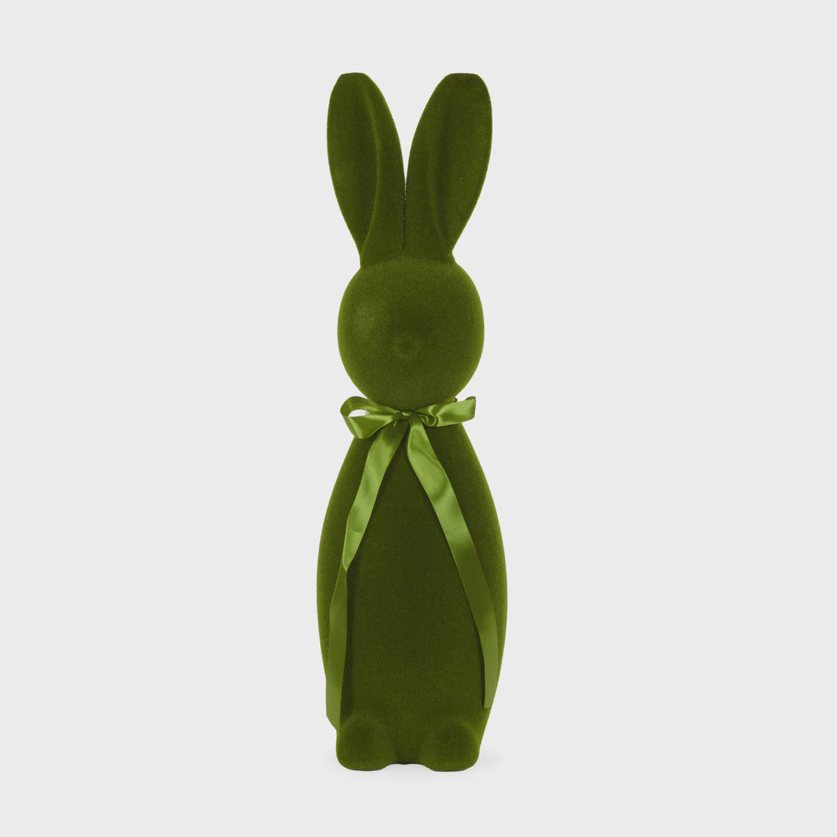 XL Flocked Rabbit With Bow Moss