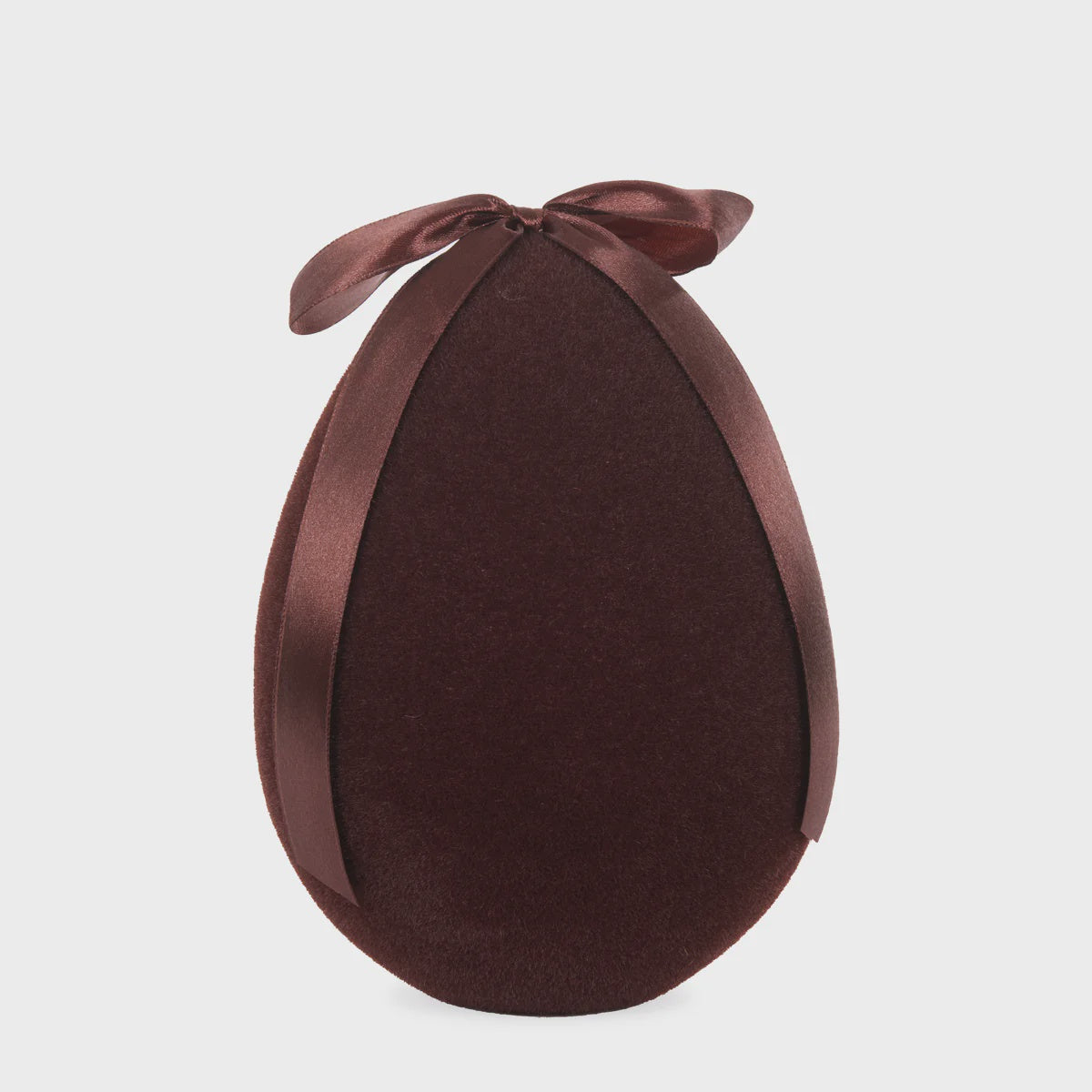 XL Flocked Egg with Bow Brown