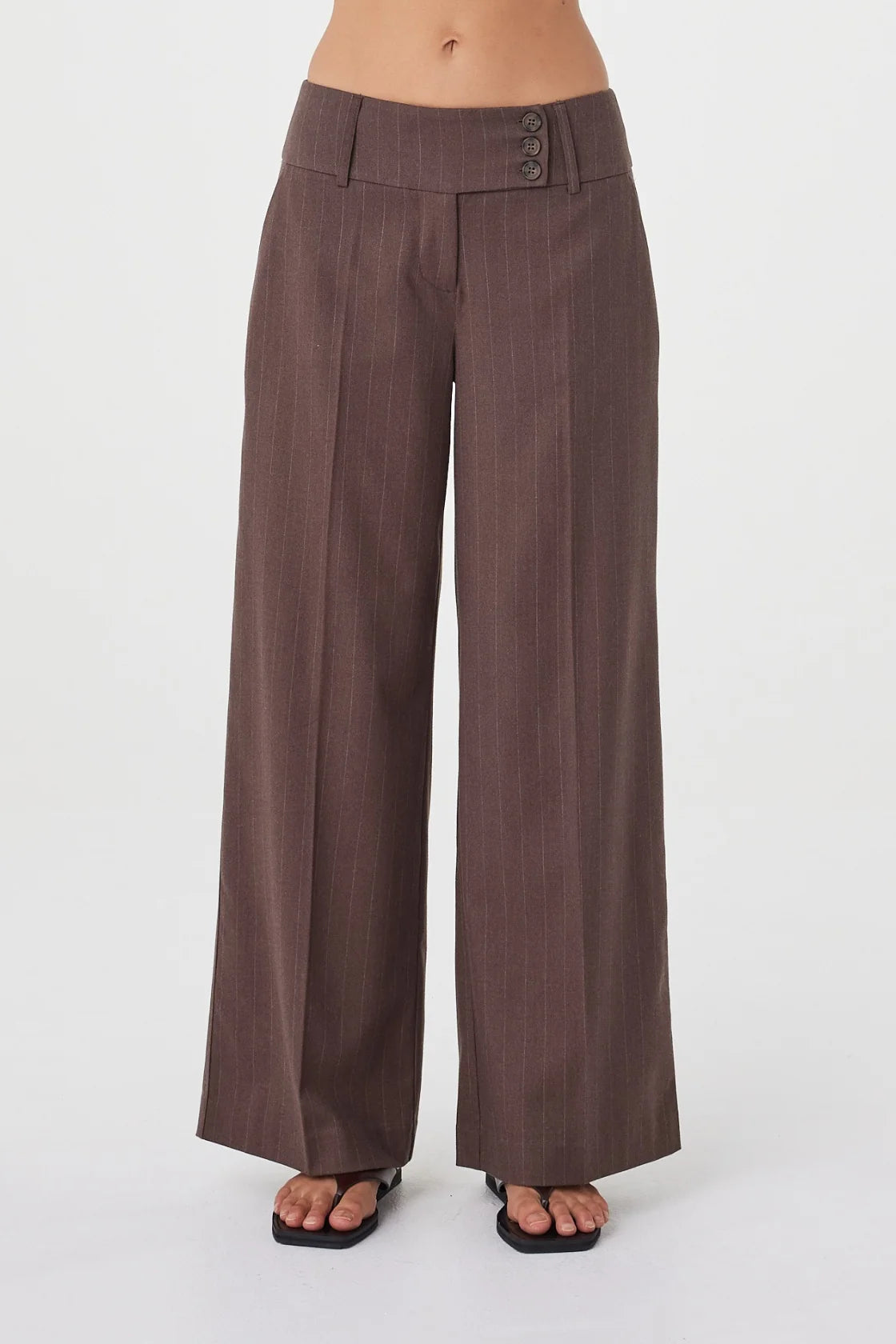 Manon Pant Espresso Pinstripe